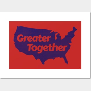 Greater Together (Blue, Distressed) Posters and Art